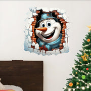 💥🎁"Santa's Breaking In!" 🎅🏿🎅2D Creative Christmas Santa Wall Stickers
