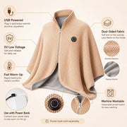 🔥 Saldi di Natale — 50% DI SCONTO!❄️ Resta al Caldo per Tutto l'Inverno — Coperta Scaldante Elettrica Portatile a Scialle