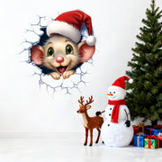 💥🎁"Santa's Breaking In!" 🎅🏿🎅2D Creative Christmas Santa Wall Stickers