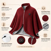 🔥 Saldi di Natale — 50% DI SCONTO!❄️ Resta al Caldo per Tutto l'Inverno — Coperta Scaldante Elettrica Portatile a Scialle