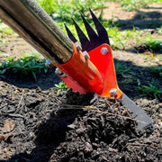 2-in-1 Garden Hoe & Weed Puller – Heavy-Duty Spring Steel Rake Head for No-Bend Weeding & Lawn Care