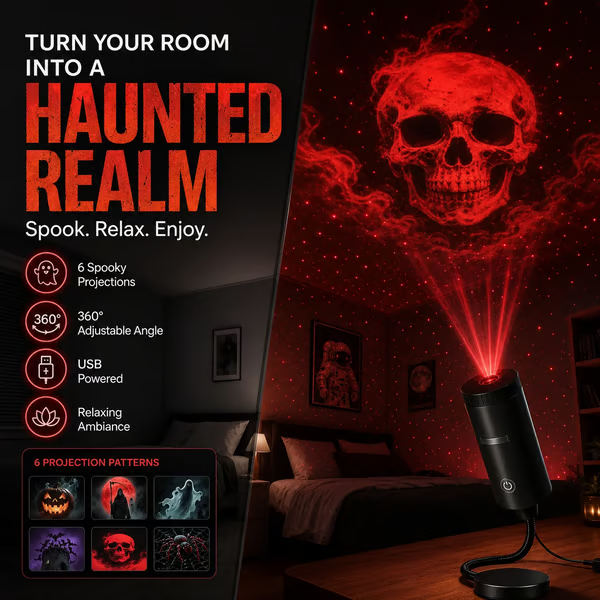 Plug-&-Play Halloween HD Star Projector