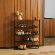 Obround Shoe Rack - Tall - Steel - Black