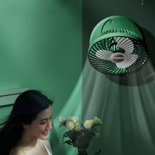 Portable Wall & Desk Fan – 90° Adjustable, USB Rechargeable, Ultra-Quiet, 3-Speed