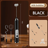 Cordless Rechargeable Handheld Milk Frother, Electric 3-Speed Wand with 3 Detachable Stainless Steel Whisks, Kitchen Mixer for Latte, Cappuccino, Matcha, Cordless Milk Frother