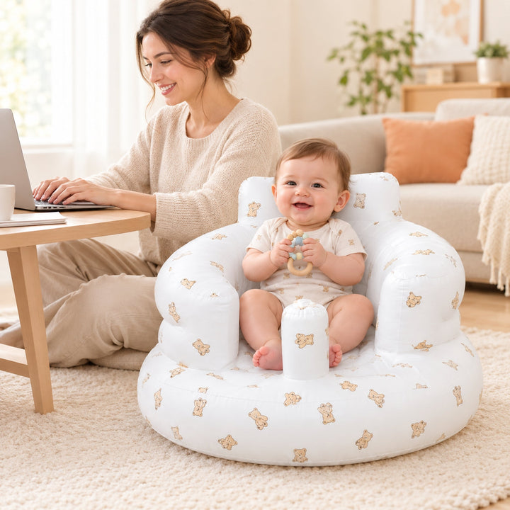 Inflatable Baby Seat — Built-In Pump, Easy to Pack & Store