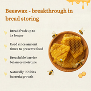 Premium 100% Cotton-Beeswax Bread Bags by Lorine™
