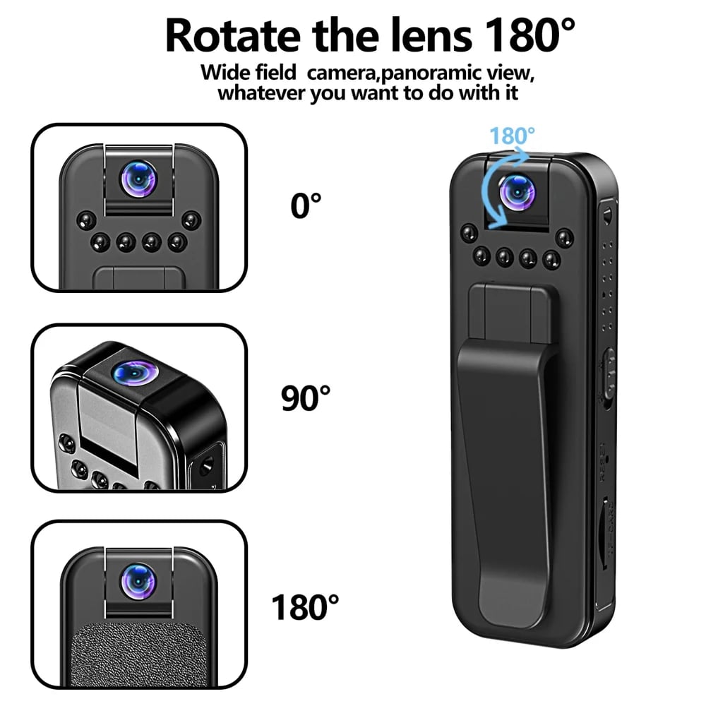 🏆Flash Sale⚡ 50K+ SOLD! Almost Gone-🔥HD 1080P Rechargeable Mini Body Camera With Night Vison&Rotating Lens📷️