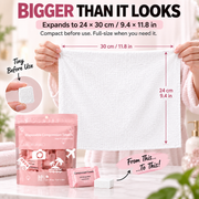 30-Pack Disposable Compressed Towels – Soft. Absorbent & Travel-Friendly