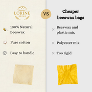 Premium 100% Cotton-Beeswax Bread Bags by Lorine™