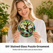 🦜Hummingbird Stained‑Glass Window DIY Acrylic Puzzle Ornament