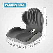 Ergonomic Memory Foam Seat Cushion with Lumbar & Back Support. Relieves Back Pain. Reduces Pressure