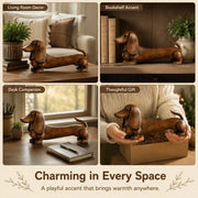 Wooden Dachshund Decor Figurine