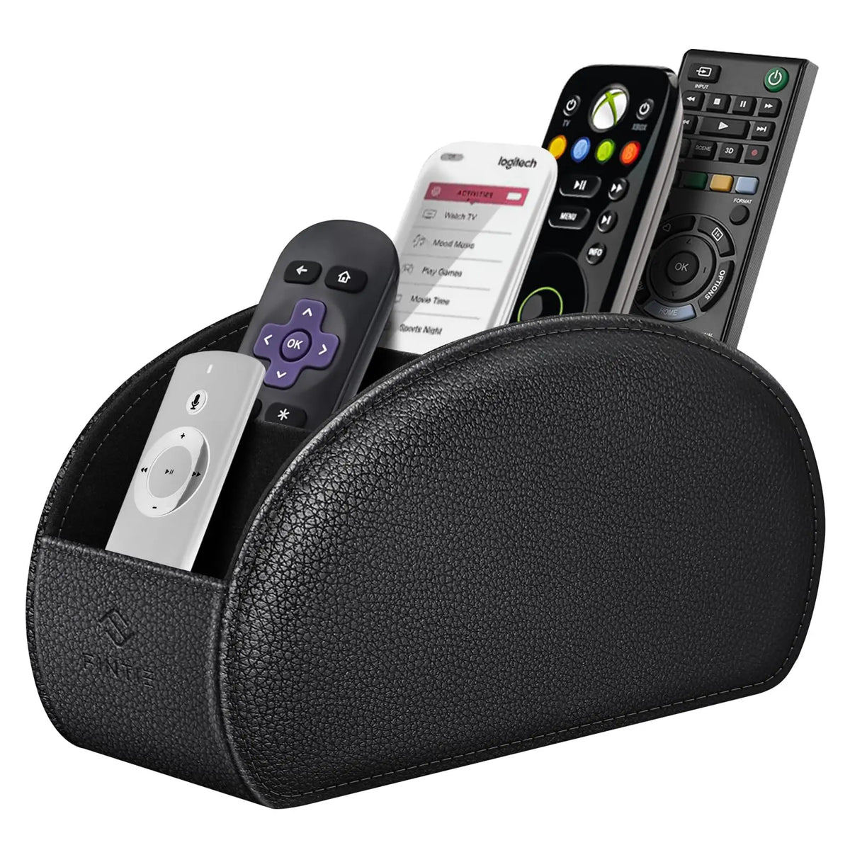 Fintie 5-Compartment Vegan Leather Remote Control Holder - Desk Organizer, Office Accessories, Media Controller Storage for Home & Office Use