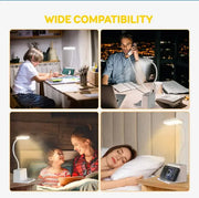 Dimmable LED Desk Light Touch Sensor Table Bedside Reading Lamp USB Rechargeable