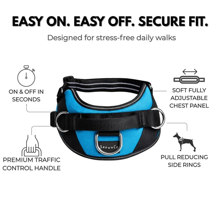 ❤️No-Pull Dog Harness – 3-Point Leash Control. Reflective & Adjustable
