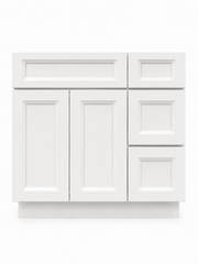 36" Aspen Ice - 3 Drawers Left