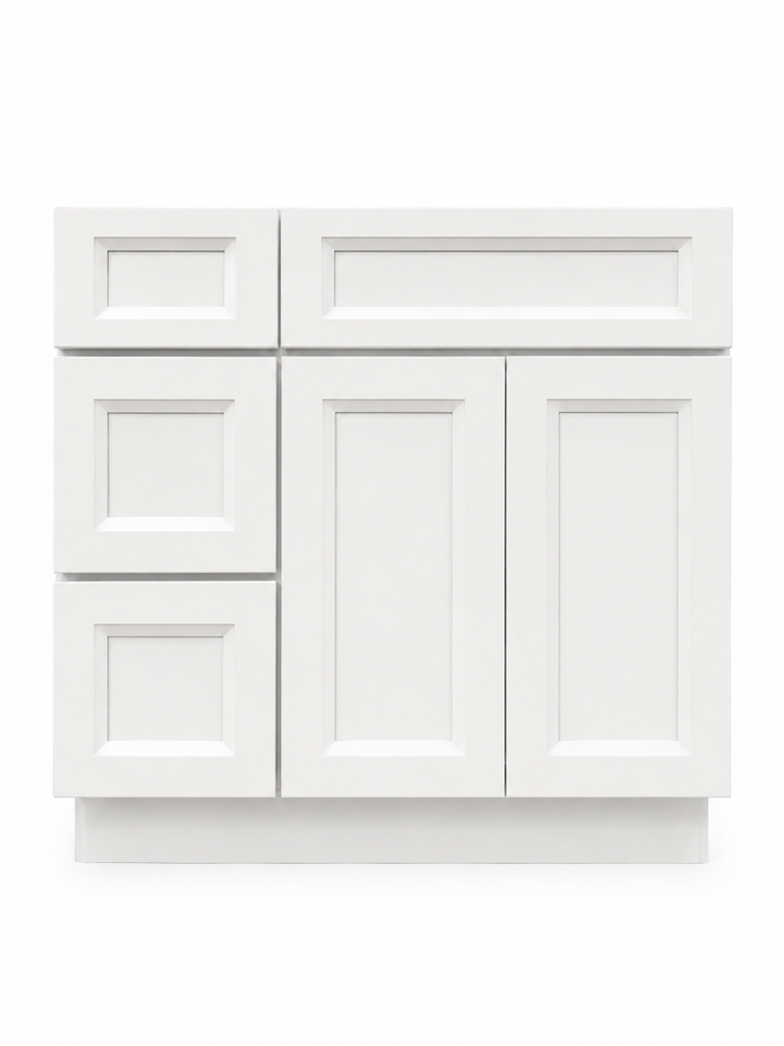 36" Aspen Ice - 3 Drawers Left
