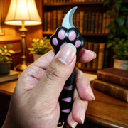 Cute Cat Claw Craft Knife, Creative Unboxing Tool, Stainless Steel Blade, Office Cutting Supply, Ideal for Home Office School, Perfect Gift, angel cat, black cat look, Open package, outie kitty cats, squishy cat