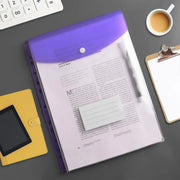 11-Hole Expandable Plastic Envelopes Binder Pockets (6/12 Pack) - 2/3/4 Ring Binder Folders with Snap Button, Label Loose-Leaf Transparent Document Pouches for Letter Size, School Supplies, Storage Organization, Office Accessories