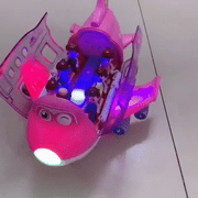 Kids Bump & Go Toy Airplane with LED Lights