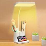 Dimmable LED Desk Light Touch Sensor Table Bedside Reading Lamp USB Rechargeable