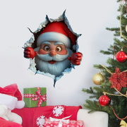 💥🎁"Santa's Breaking In!" 🎅🏿🎅2D Creative Christmas Santa Wall Stickers