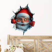 💥🎁"Santa's Breaking In!" 🎅🏿🎅2D Creative Christmas Santa Wall Stickers