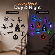 🎃 Halloween LED Silhouette Wall Light Stickers – Spooky Glow Made Easy! 👻✨