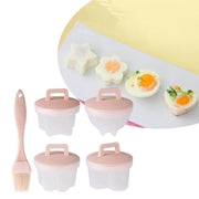 Breakfast Boiled Egg Mold - Set of 4 with Brush