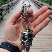 Piston art skull keychain （pendant/flashlight）