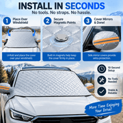 🚗 Magnetic Windshield Cover – All-Season Sun. Snow & Frost Protector for Cars. SUVs & Trucks