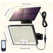 172 LED Solar Wall Light, 5m Cable