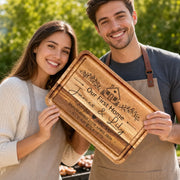 Our First Home - Personalized Engraved Cutting Board, Gift For Couple, Family, Our New Home Gift