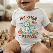 My Reign Has Just Begun - Personalized Baby Onesies, Cute Dragon Crown Bodysuit, Baby Shower Gift