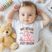 My Reign Has Just Begun - Personalized Baby Onesies, Cute Dragon Crown Bodysuit, Baby Shower Gift