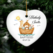 May God’s Love Guide You on Every Journey - Personalized Ceramic Ornament, Custom Baptism Keepsake, Religious Baby Gift, Gift From Godparents