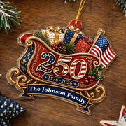 Family With 1776-2026 Patriotic - Personalized Ornament, 250th Christmas Tree Decor, USA 250th Anniversary Gift