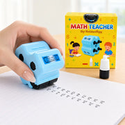Math Teacher 4 in 1 Math Roller Stamp, Addition Subtraction Multiplication Practice Tool, Math Stamp Ink Roller for Kids Ages 5-9 1st 2nd 3rd Grade Classroom Homeschool Home Use, Math Gift for Kids, Summer Learning | GoldenEgg