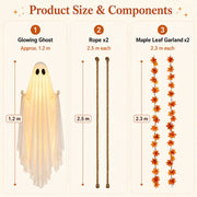 ⏰Last day Promotion 🔥-✨LED Light-Up Swinging Ghost Halloween Decoration👻🍁