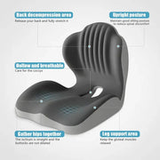 Ergonomic Memory Foam Seat Cushion with Lumbar & Back Support. Relieves Back Pain. Reduces Pressure