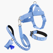 Piece Dog Walking Set – Harness, Collar, Bungee Leash & Poop Bag Dispenser ｜ Easy On & Off, Lightweight, Chafe-Free & No-Pull