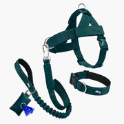 Piece Dog Walking Set – Harness, Collar, Bungee Leash & Poop Bag Dispenser ｜ Easy On & Off, Lightweight, Chafe-Free & No-Pull