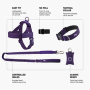 Piece Dog Walking Set – Harness, Collar, Bungee Leash & Poop Bag Dispenser ｜ Easy On & Off, Lightweight, Chafe-Free & No-Pull