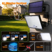 1pc-400LED Solar Wall Light with 5m Cable, Motion Sensor, 3 Modes, IP65 Waterproof Outdoor Light