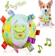 Plush Tug-and-Squeak Dog Ball