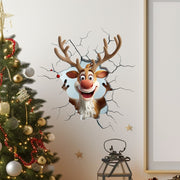 💥🎁"Santa's Breaking In!" 🎅🏿🎅2D Creative Christmas Santa Wall Stickers