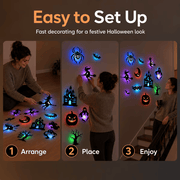 🎃 Halloween LED Silhouette Wall Light Stickers – Spooky Glow Made Easy! 👻✨