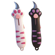 Cute Cat Claw Craft Knife, Creative Unboxing Tool, Stainless Steel Blade, Office Cutting Supply, Ideal for Home Office School, Perfect Gift, angel cat, black cat look, Open package, outie kitty cats, squishy cat