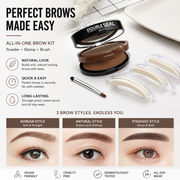🥳2026 HOT SALE-50,000+ SOLD!💥 Instant adjustable eyebrow stampTwo-colour brow powder, waterproof & smudge-proof-Natural, full brows in seconds